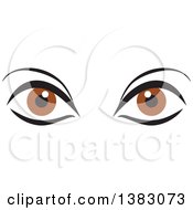 Clipart Of A Pair Of Brown Eyes Royalty Free Vector Illustration by Johnny Sajem