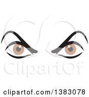 Clipart Of A Pair Of Angry Brown Eyes Royalty Free Vector Illustration by Johnny Sajem