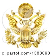 3d Gold Great Seal Of The United States With A Bald Eagle Holding An Olive Branch And Arrows An American Flag Body And E Pluribus Unum Scroll And Stars Over His Head