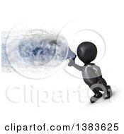 Poster, Art Print Of 3d Black Man Using A Megaphone With An Explosion On A White Background