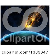 Poster, Art Print Of 3d Asteroid Hurtling Towards A Fictional Planet