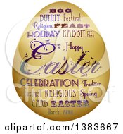Poster, Art Print Of Gold Easter Egg With Fancy Text