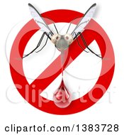 Clipart Of A 3d Mosquito On A White Background Royalty Free Illustration by Julos