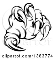 Poster, Art Print Of Black And White Monster Claw With Sharp Talons
