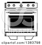 Poster, Art Print Of Black And White Vintage Kitchen Range Oven