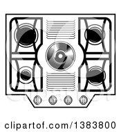 Clipart Of A Black And White Kitchen Stove Hob Cook Top Royalty Free Vector Illustration