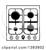 Poster, Art Print Of Black And White Kitchen Stove Hob Cook Top