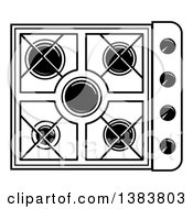 Poster, Art Print Of Black And White Kitchen Stove Hob Cook Top