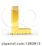 3d Golden Capital Letter L On A Shaded White Background With Clipping Path
