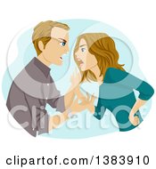 Poster, Art Print Of Mad Dirty Blond White Couple Yelling And Arguing