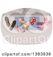 Poster, Art Print Of Door Mat With Family Shoes