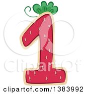 Clipart Of A Strawberry Number One Royalty Free Vector Illustration