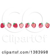 Poster, Art Print Of Border Of Halved Strawberries