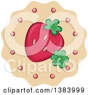 Clipart Of A Strawberry Icon Royalty Free Vector Illustration