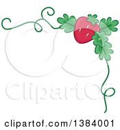 Poster, Art Print Of Corner Border Of A Strawberry And A Vine