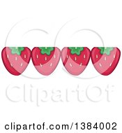 Poster, Art Print Of Border Of Four Strawberries