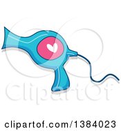 Clipart Of A Pink And Blue Hair Dryer Royalty Free Vector Illustration by BNP Design Studio