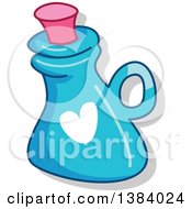 Clipart Of A Pink And Blue Bottle Royalty Free Vector Illustration