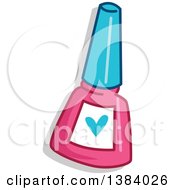 Pink And Blue Bottle Of Nail Polish
