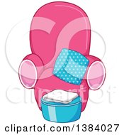 Clipart Of A Pink And Blue Spa Chair Royalty Free Vector Illustration