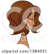 Clipart Of A Sketched Black Woman In Profile With Her Hair In A Wavy 50s Style Royalty Free Vector Illustration