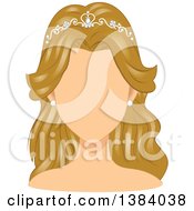 Faceless Blond White Woman Or Mannequin Wearing A Bridal Tiara