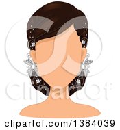 Poster, Art Print Of Faceless Brunette White Woman Or Mannequin Wearing Accessories In Her Hair