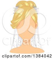 Faceless Blond White Woman Or Mannequin Wearing A Bridal Veil