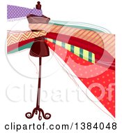 Clipart Of A Mannequin Draped In Textile Prints Royalty Free Vector Illustration by BNP Design Studio