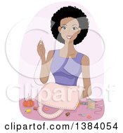 Poster, Art Print Of Happy Black Woman Making A Bag From Scratch