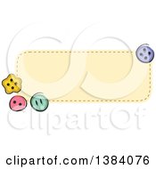 Poster, Art Print Of Yellow Sewn Patch Banner Label With Buttons