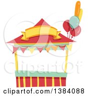 Clipart Of A Festival Carnival Booth Stand Royalty Free Vector Illustration