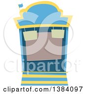 Clipart Of A Blue And Yellow Carnival Or Festival Booth Royalty Free Vector Illustration by BNP Design Studio