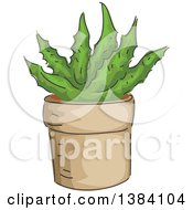 Poster, Art Print Of Potted Succulent Aloe Vera Plant