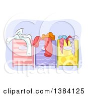 Poster, Art Print Of Different Colored And Patterned Full Laundry Hampers