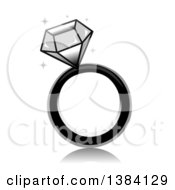 Poster, Art Print Of Grayscale Sparkly Diamond Ring