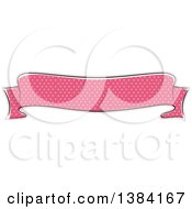 Poster, Art Print Of Pink Polka Dot Ribbon Banner