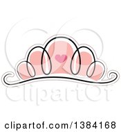 Clipart Of A Pink Tiara With A Heart Royalty Free Vector Illustration