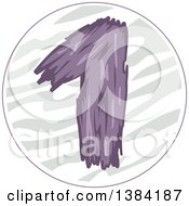 Clipart Of A First Birthday Badge With A Number One Over Stripes Royalty Free Vector Illustration