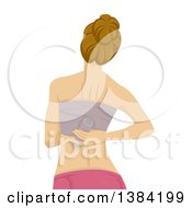 Clipart Of A Rear View Of A Woman Binding Her Breasts Royalty Free Vector Illustration
