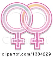 Clipart Of Pink Intertwined Female Gender Symbols Royalty Free Vector Illustration