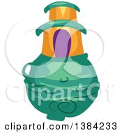 Clipart Of A Futuristic House On A Planet Royalty Free Vector Illustration