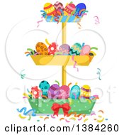 Poster, Art Print Of Tiered Stand Filled With Patterned Easter Eggs