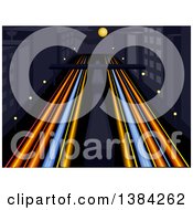 Poster, Art Print Of Trails Of Car Lights On A City Highway At Night