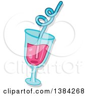 Clipart Of A Pink And Blue Cocktail Royalty Free Vector Illustration by BNP Design Studio