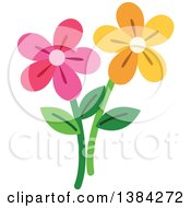Poster, Art Print Of Yellow And Pink Daisy Flowers