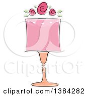 Clipart Of A Pink Lamp With Roses Royalty Free Vector Illustration by BNP Design Studio