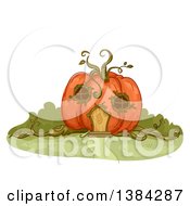 Poster, Art Print Of Pumpkin House With Vines And Windows