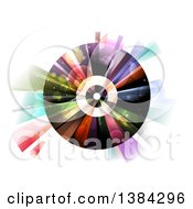 Vinyl Record With Colorful Lights And Flares