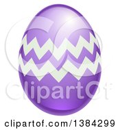 Poster, Art Print Of 3d Purple Easter Egg With Zig Zags